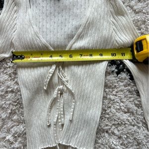 Cotton candy open tie down sweater top